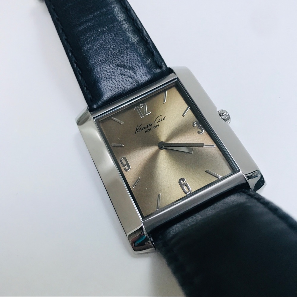 Kenneth Cole Leather strap Stainless Steel Watch